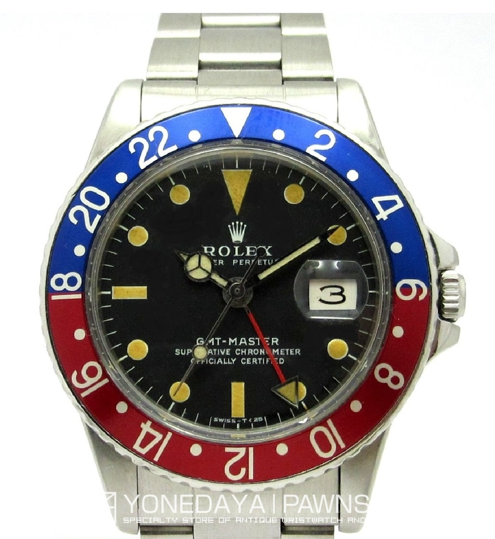ロレックス（ROLEX） ぺプシベゼル GMTマスター Ref-1675 Sir-12＊＊＊＊＊1964年製 Cal1560|ロレックス・アンティーク 腕時計 中古品販売買取なら大阪 米田屋