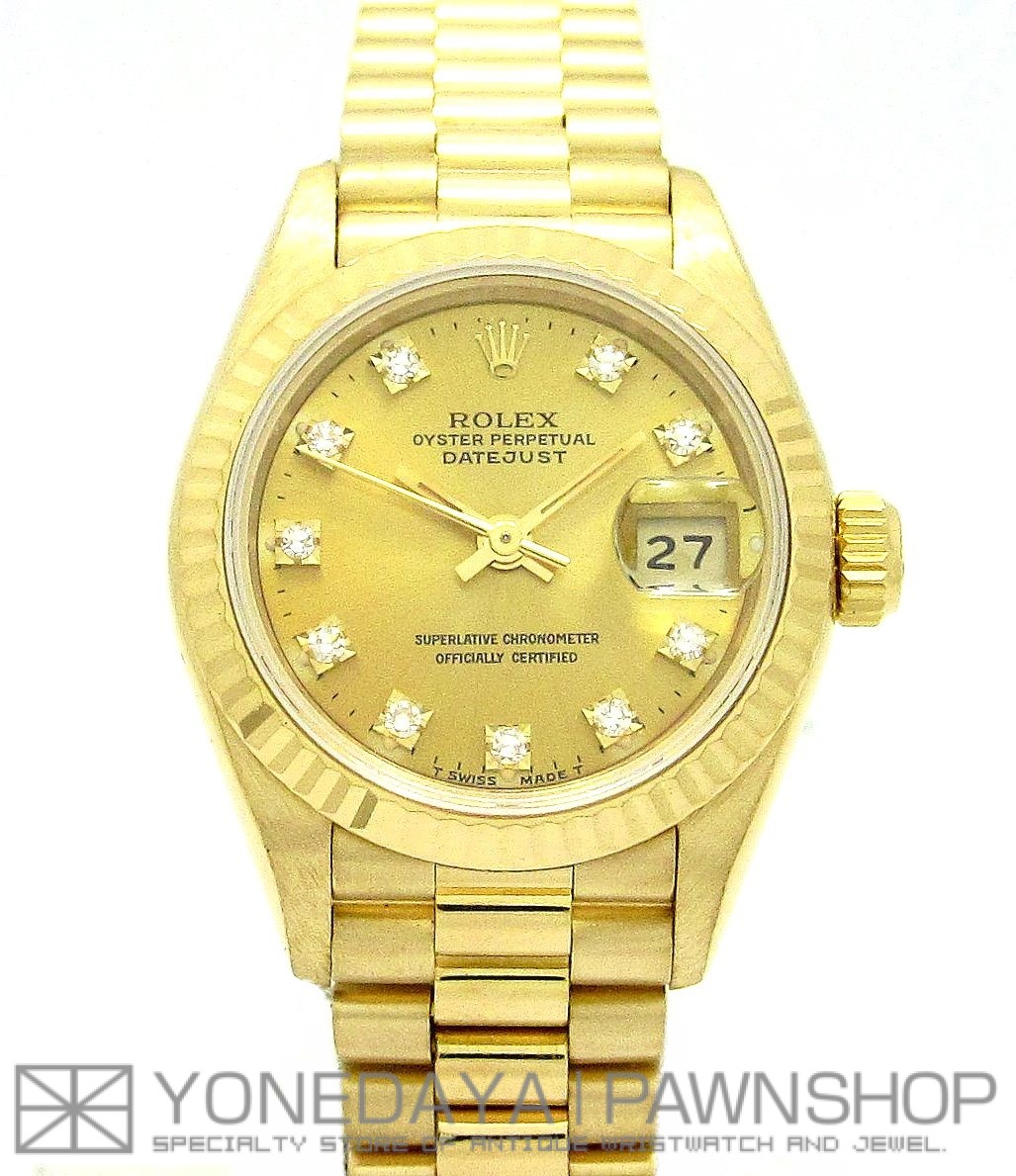 ロレックス ROLEX デイトジャスト 69278 W番 時計 レディース ブランド 自動巻き AT 750YG 18K 金無垢 ゴールド 磨き済み