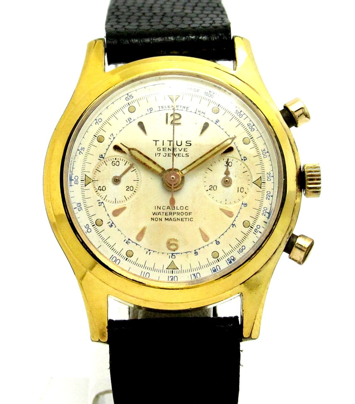 タイタス TITUS ”ランデロン製CalL48搭載” 1950年代 2レジスタ 手巻クロノグラフ SS（GP）|ロレックス・アンティーク腕時計  中古品販売買取なら大阪 米田屋