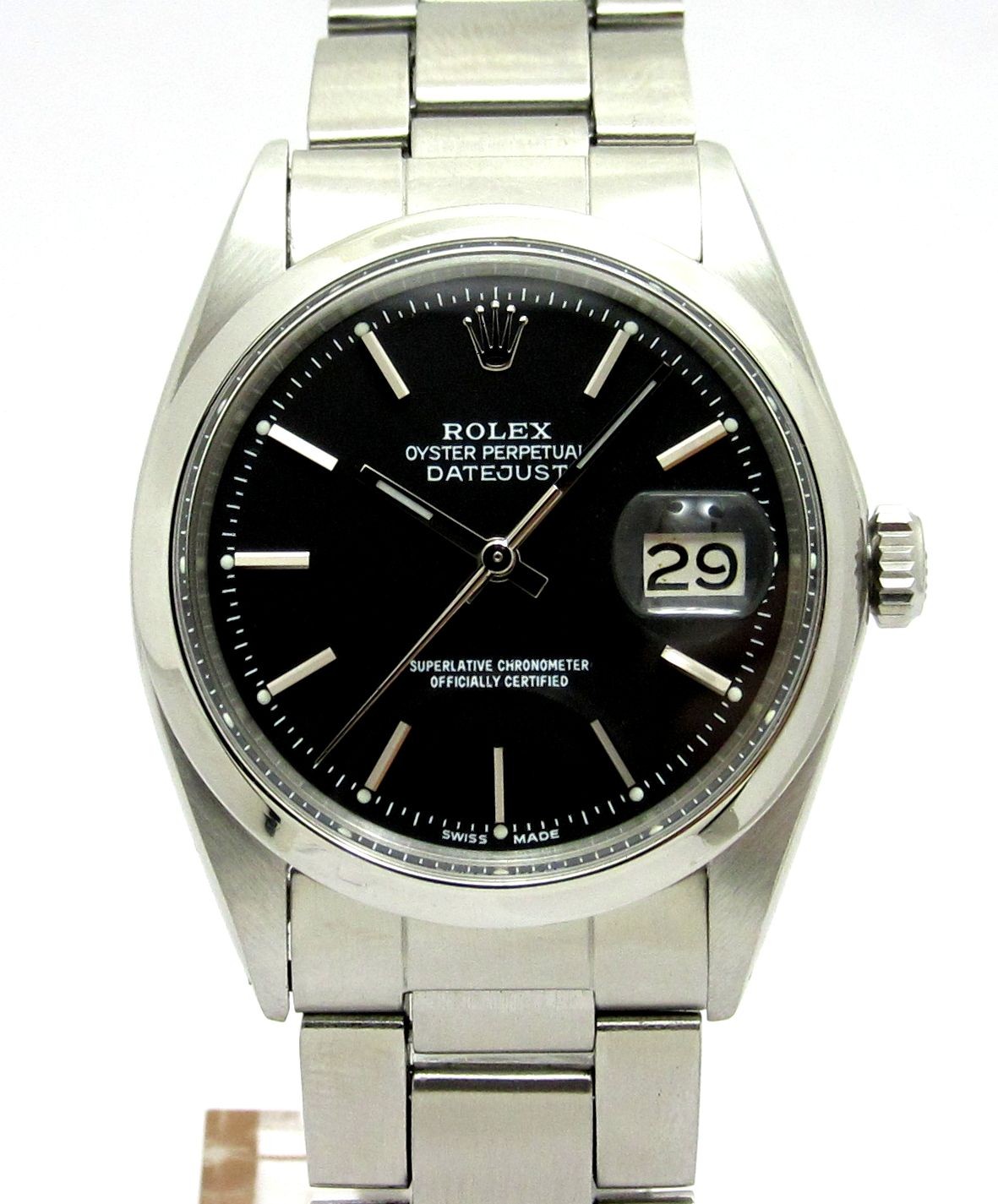 ロレックス　デイトジャスト 1600 ブラック文字盤　ROLEX