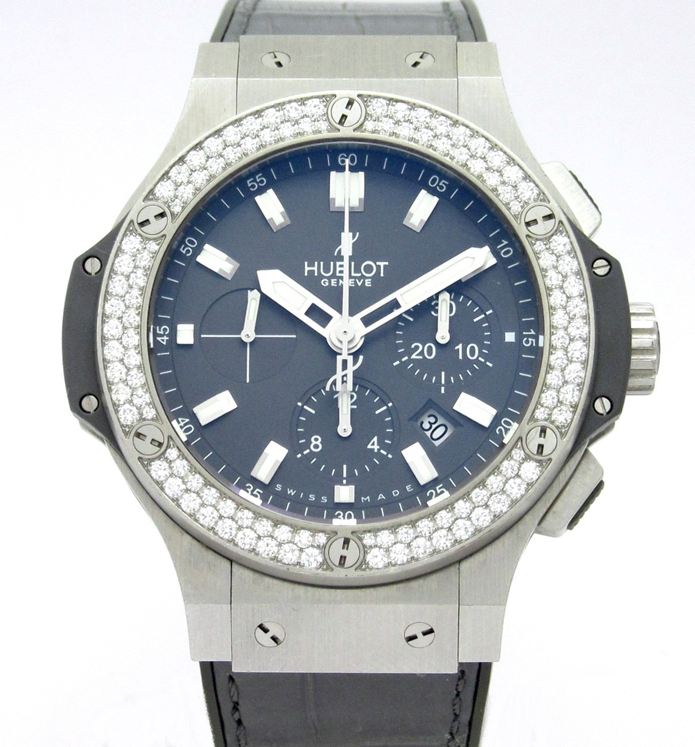 内部点検済 HUBLOT ウブロ ビッグバン アールグレイ 301.ST.5020.GR 44mm クロノグラフ グレー SS ステンレス 純正尾錠 メンズ 自動巻き【6ヶ月保証】【腕時計】