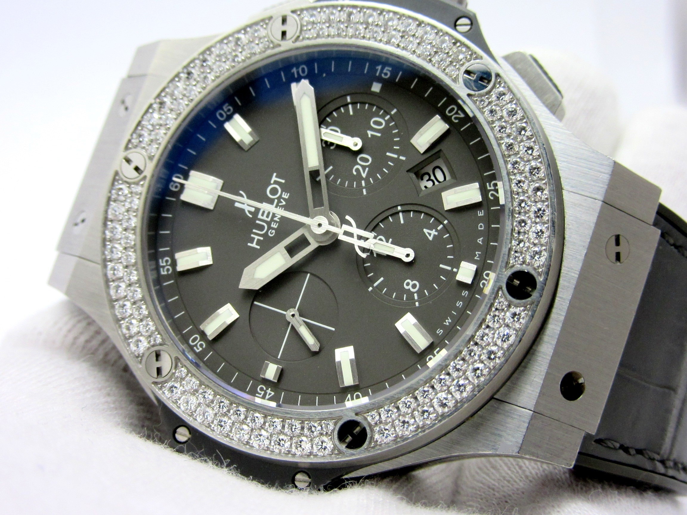 内部点検済 HUBLOT ウブロ ビッグバン アールグレイ 301.ST.5020.GR 44mm クロノグラフ グレー SS ステンレス 純正尾錠 メンズ 自動巻き【6ヶ月保証】【腕時計】