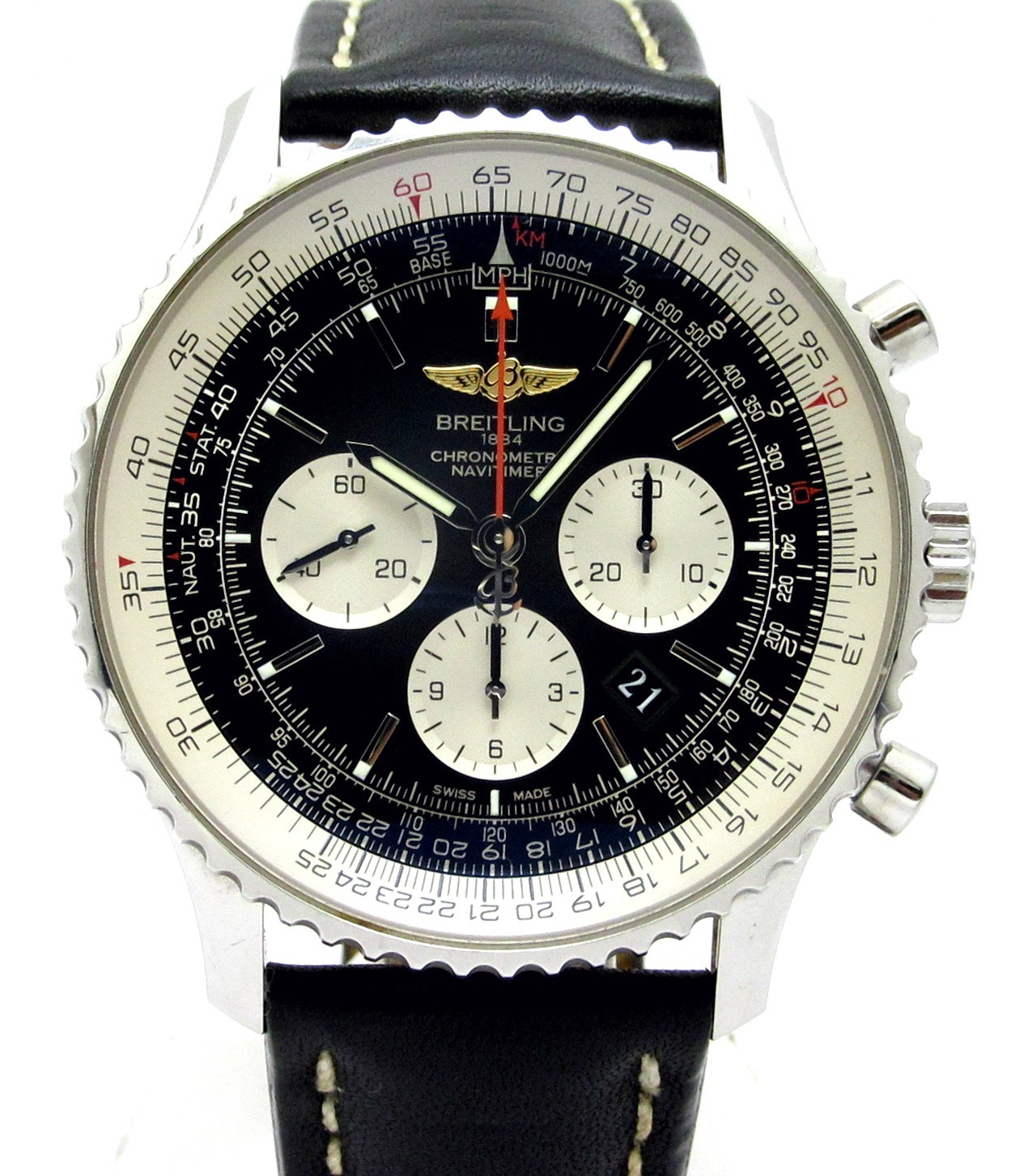 ブライトリング BREITLING AB0120 ナビタイマー01 クロノグラフ 自動巻き メンズ 美品 箱・保証書付き_763659