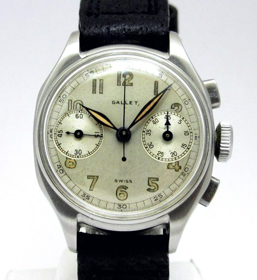ギャレット Gallet ”コマンダー( COMMANDER) エクセルシオパーク製 名機キャリバー42搭載” 2レジスター 1940年代