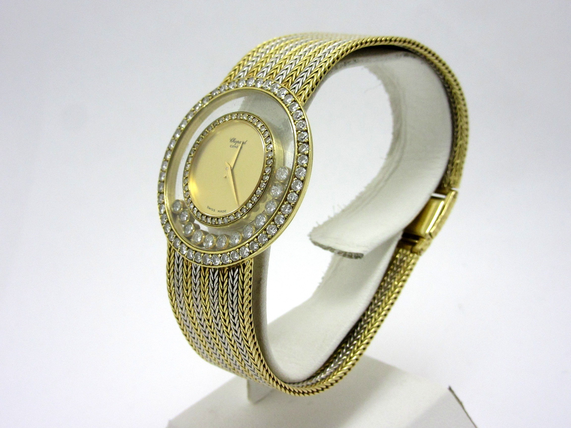 ショパール CHOPARD ”純正ダイヤモンドベゼルx2 K18YGxWG無垢
