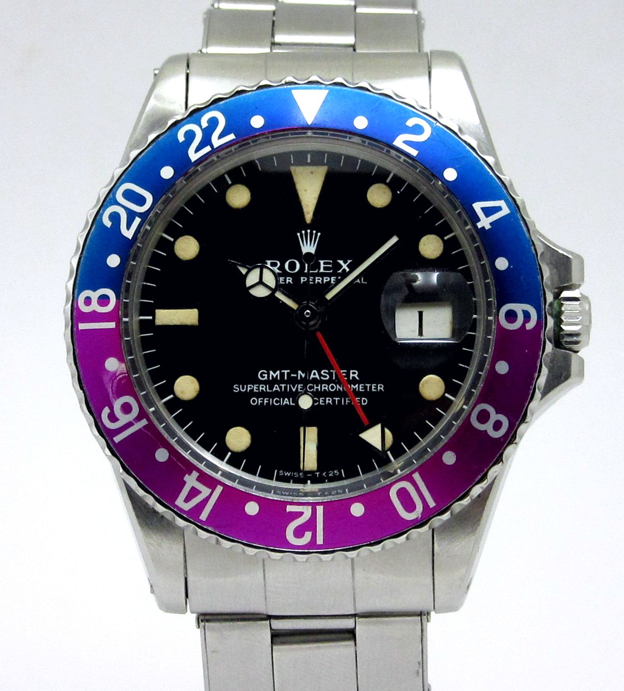 値下げROLEX ロレックス1675/16750 フクシアベゼル　GMTマスター