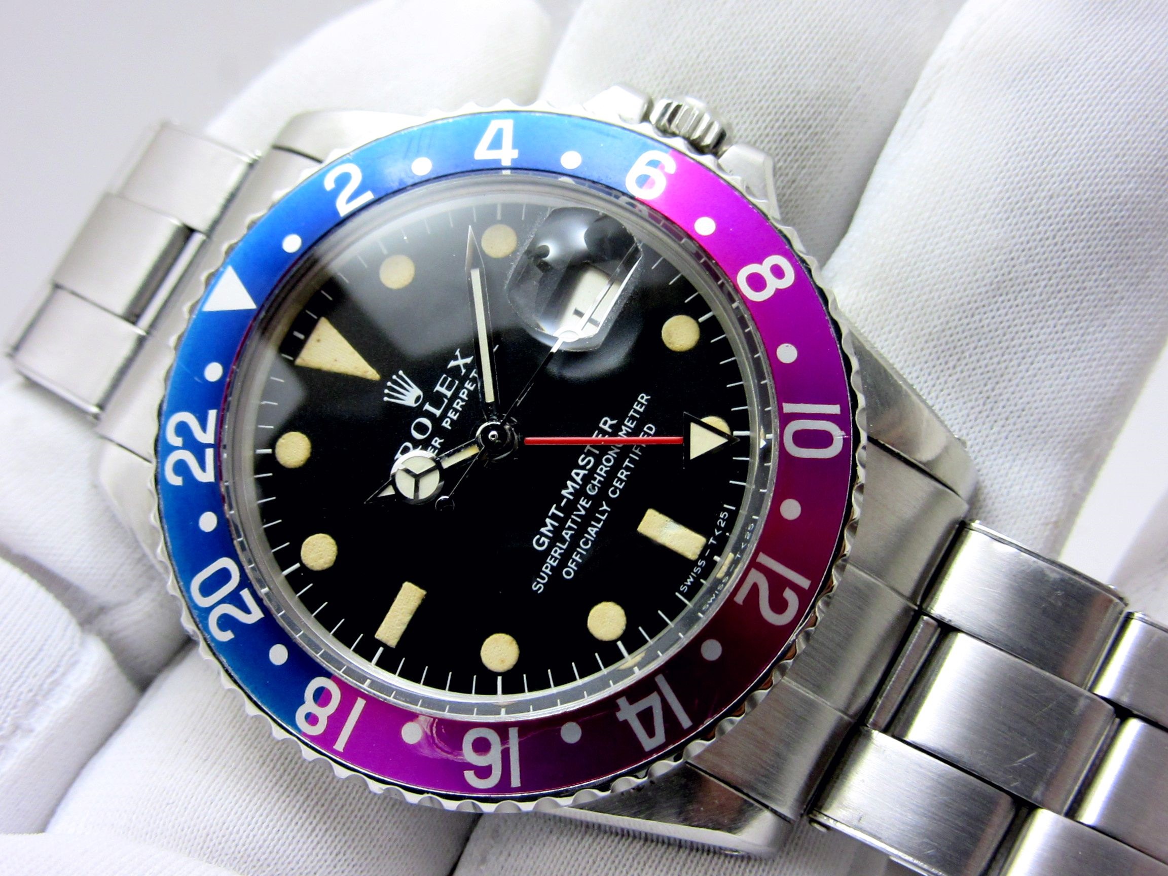 値下げROLEX ロレックス1675/16750 フクシアベゼル　GMTマスター