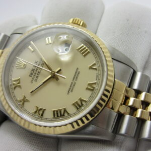 ロレックス ROLEX ”ブルー文字盤 オイスターデイト プレシジョン Rfe-6694” Sir-290※※※※(1972年製) 手巻機械式ムーブ(cal.1225) オイスター巻きブレスレット7835/FF361 弊社にてOH済