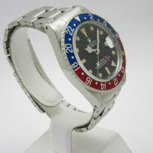 ロレックス　ROLEX　　　　”裏赤 ぺプシベゼル”　フチなし　　　　オールトリチウム　　GMTマスター　　　Ref-1675　　　Sir-281****　1971年製　　　機械式自動巻ムーブCal1570　　　オイスター巻きブレスレット7836/FF280/71-4
