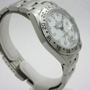ロレックス　ROLEX　　　”エクスプローラーII 　ホワイト”　　オールトリチウム　　　　Ref.16570　　　W番（1995年製）　　自動巻機械式ムーブCal3185　　　　　　　ギャランティ・冊子・タグ・内外BOX付属