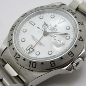 ロレックス　ROLEX　　　”エクスプローラーII 　ホワイト”　　オールトリチウム　　　　Ref.16570　　　W番（1995年製）　　自動巻機械式ムーブCal3185　　　　　　　ギャランティ・冊子・タグ・内外BOX付属