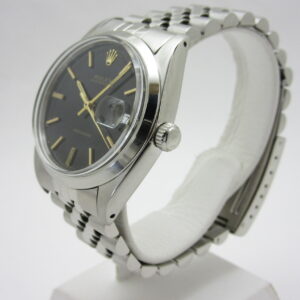 ロレックス　ROLEX　　”ブラック文字盤　オイスターデイト　　プレシジョン　Rfe-6694”　　オールトリチウム　　　Sir-788※※※※（1983年製）　　　手巻機械式ムーブ（cal.1225）　　　　ジュビリーハードブレスレット62510H　K11/FF574